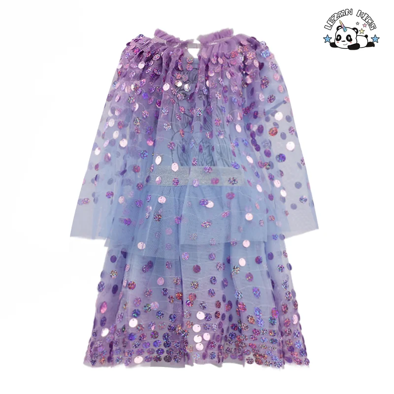 LEZONKIDS - Vestido de Menina de Manga Curta de Verão Personalizável com Design de Smocking e Lantejoulas